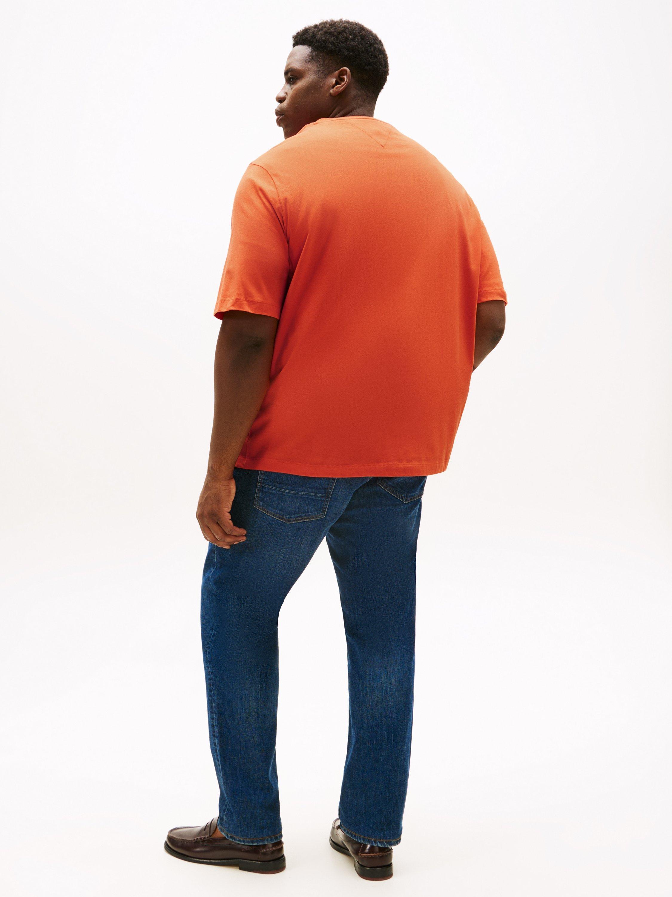 Product image 2 of 5, which shows Tommy Hilfiger Plus Cotton Regular Fit Short Sleeve T-Shirt, Mid Orange, XXXL