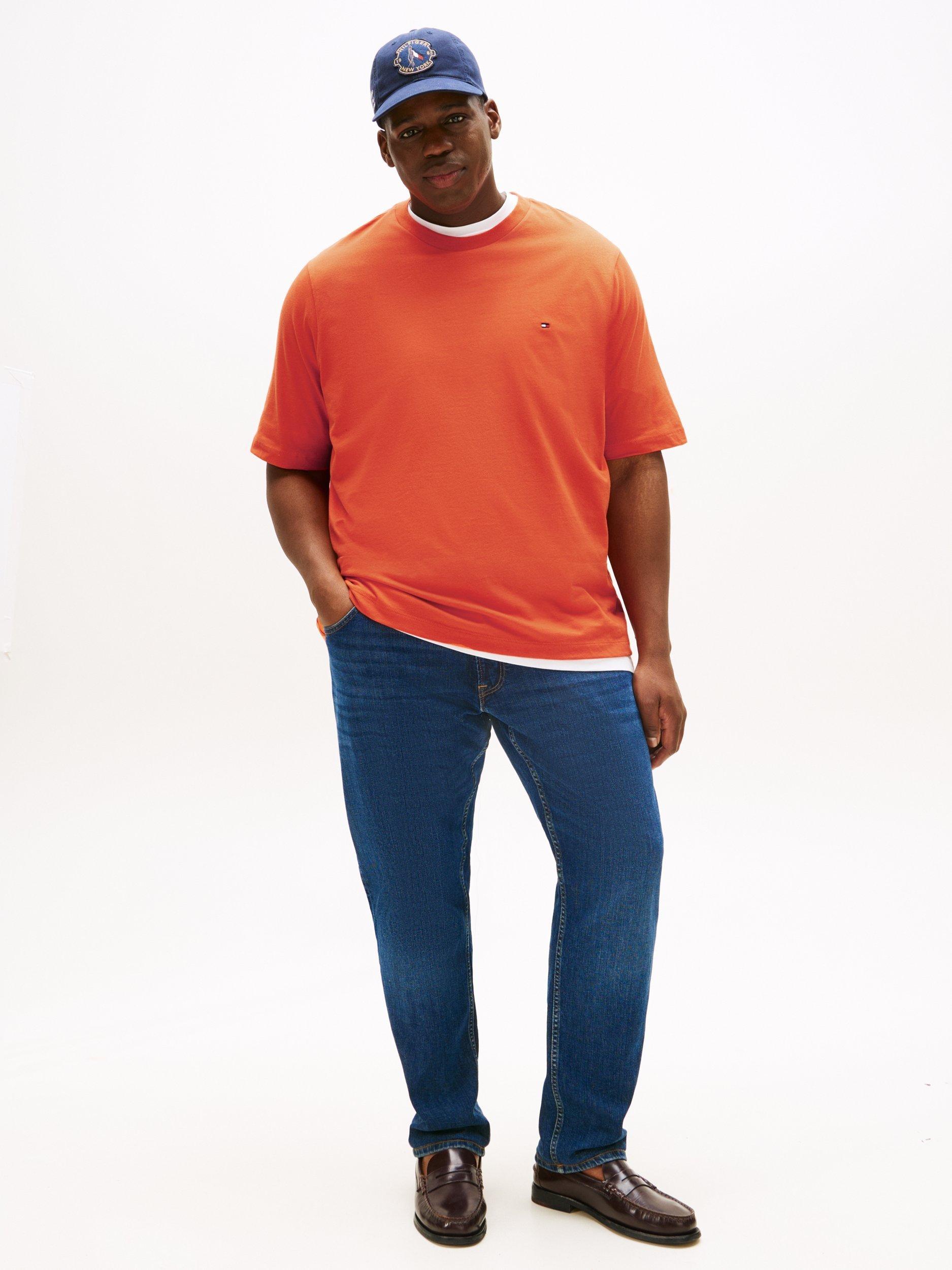 Product image 3 of 5, which shows Tommy Hilfiger Plus Cotton Regular Fit Short Sleeve T-Shirt, Mid Orange, XXXL