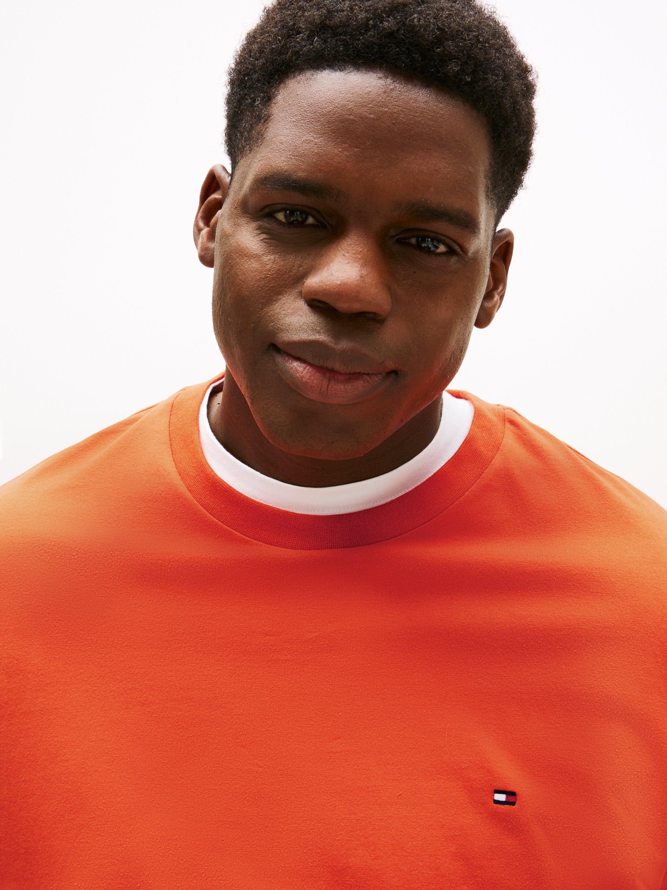 Product image 4 of 5, which shows Tommy Hilfiger Plus Cotton Regular Fit Short Sleeve T-Shirt, Mid Orange, XXXL