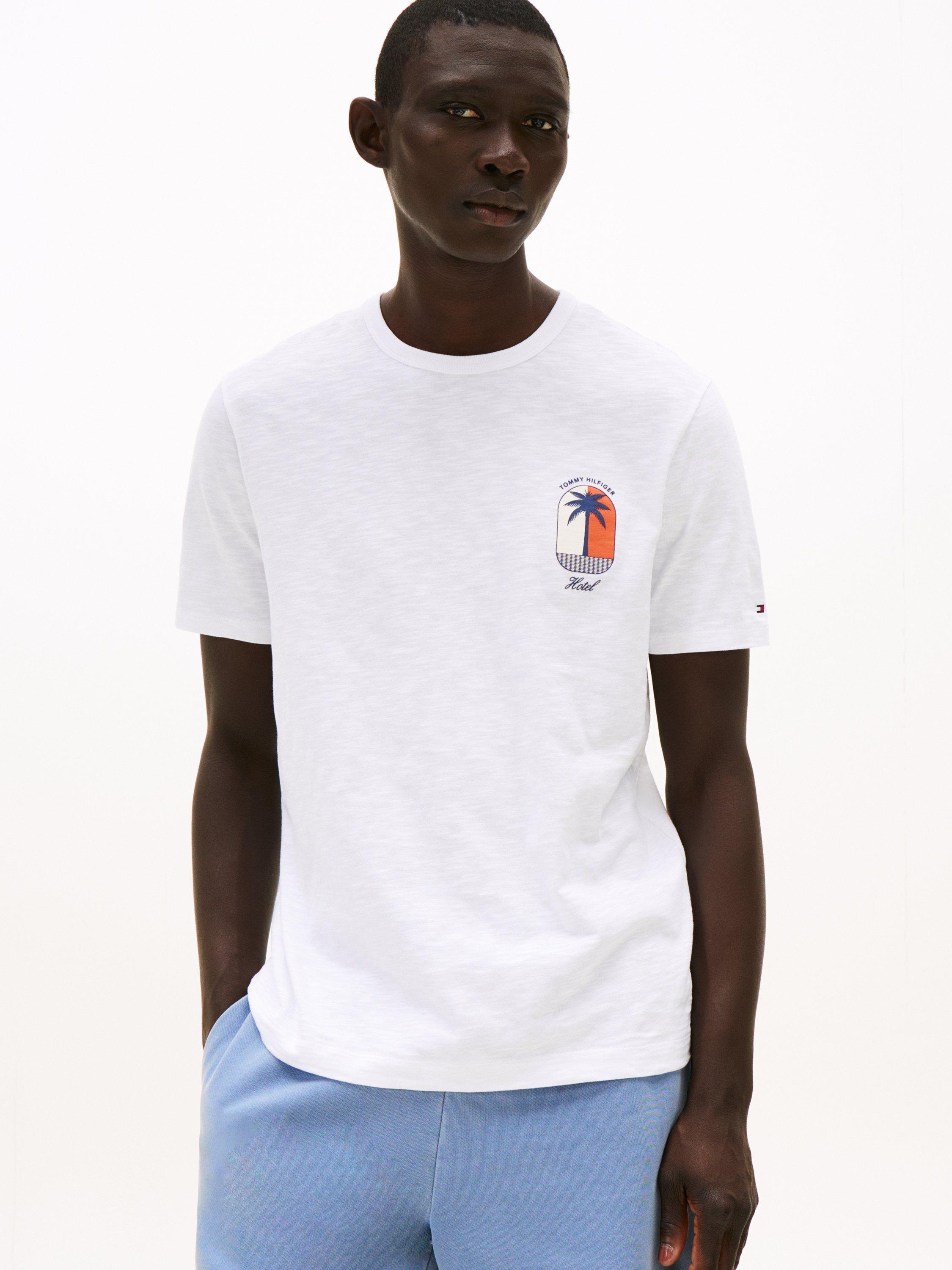 Product image 1 of 5, which shows Tommy Hilfiger Palm Tree Cotton T-Shirt, White, S