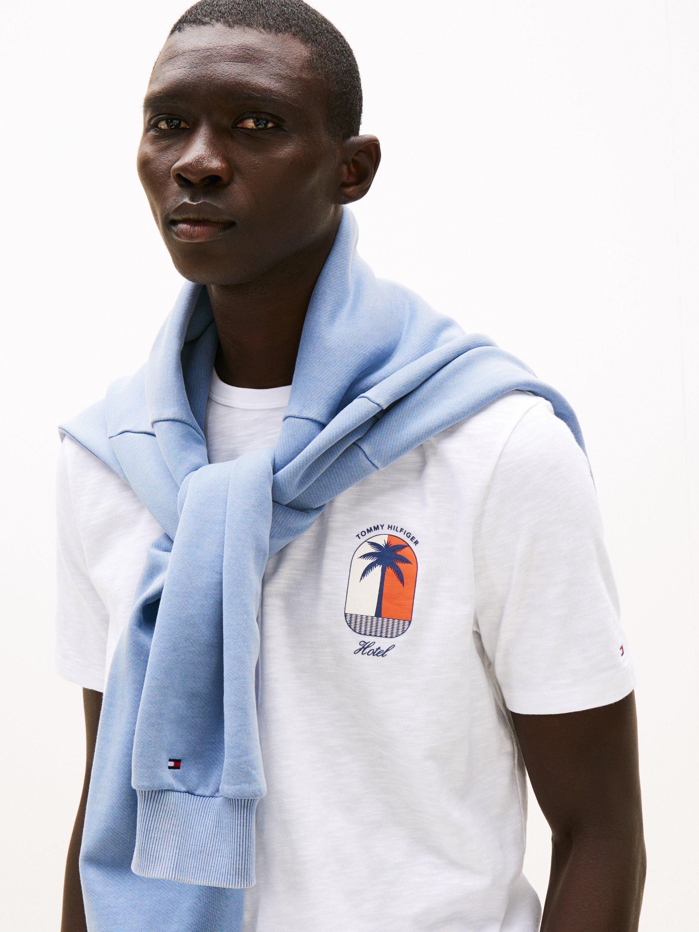 Product image 4 of 5, which shows Tommy Hilfiger Palm Tree Cotton T-Shirt, White, S