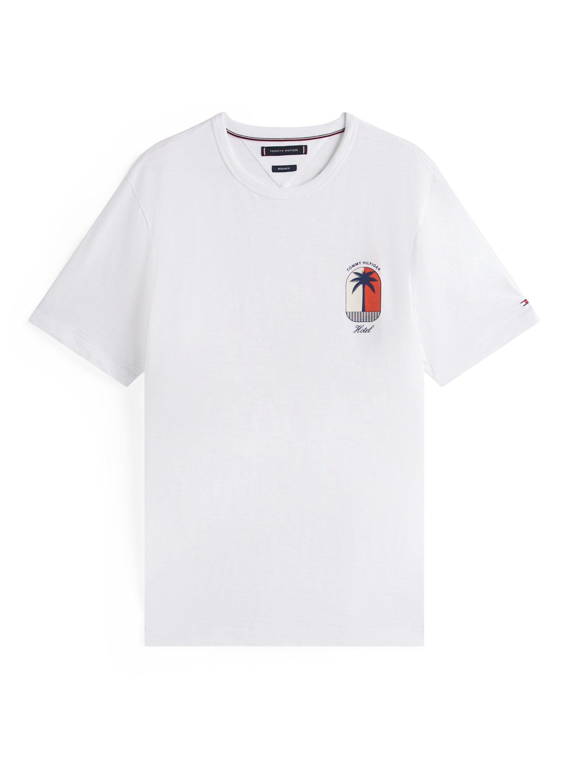 Product image 5 of 5, which shows Tommy Hilfiger Palm Tree Cotton T-Shirt, White, S