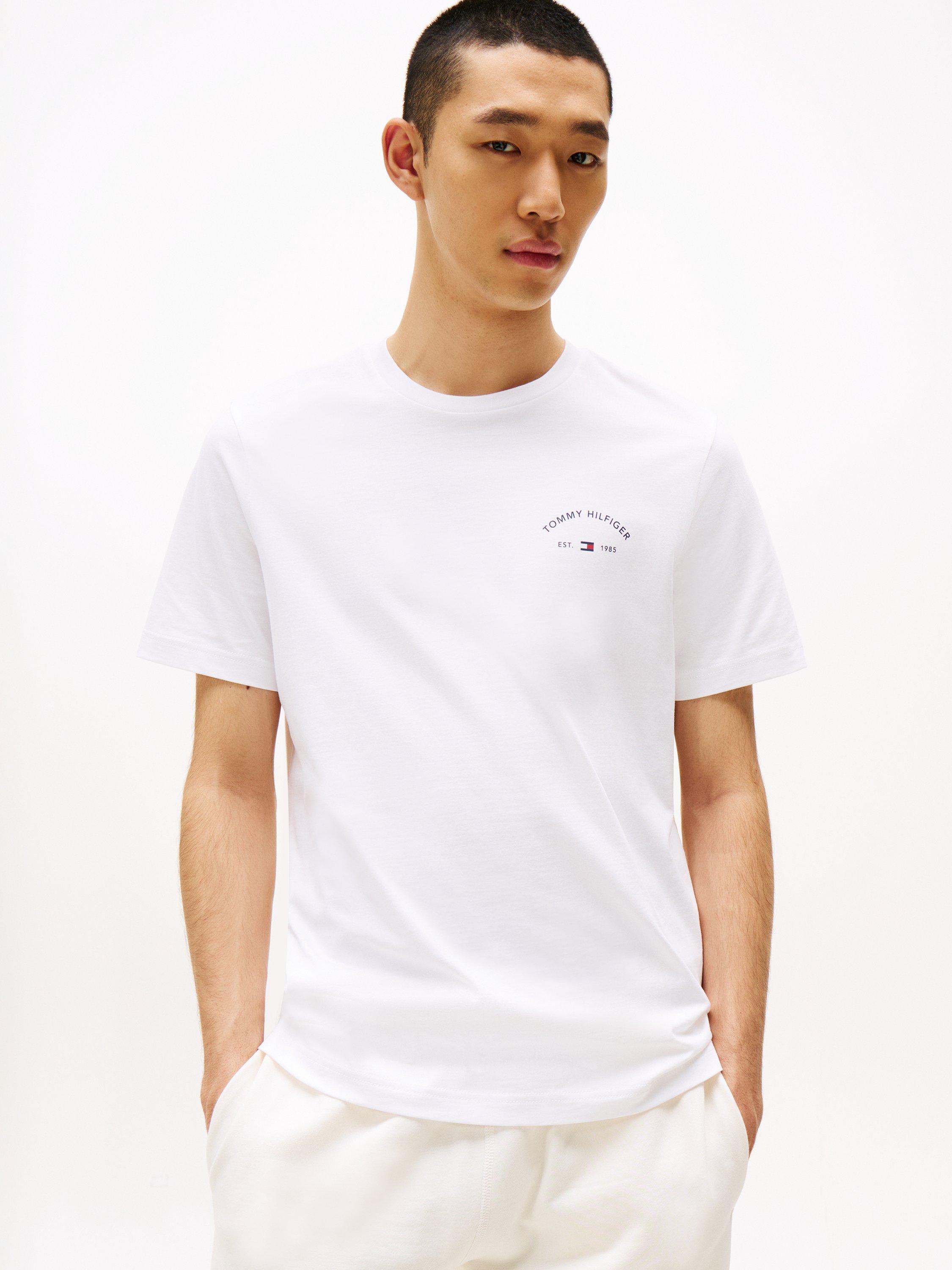 Product image 1 of 5, which shows Tommy Hilfiger Hotel Logo Cotton T-Shirt, White/Multi, M