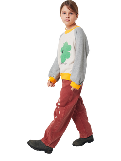 Bobo Choses Kids' Relaxed Denim Trousers, Brick - view 2, Brick