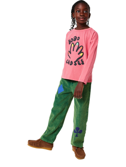 Bobo Choses Kids' Cotton Long Sleeved High Five T-Shirt, Pink, Pink