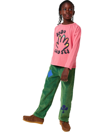 Bobo Choses Kids' Cotton Long Sleeved High Five T-Shirt, Pink, Pink