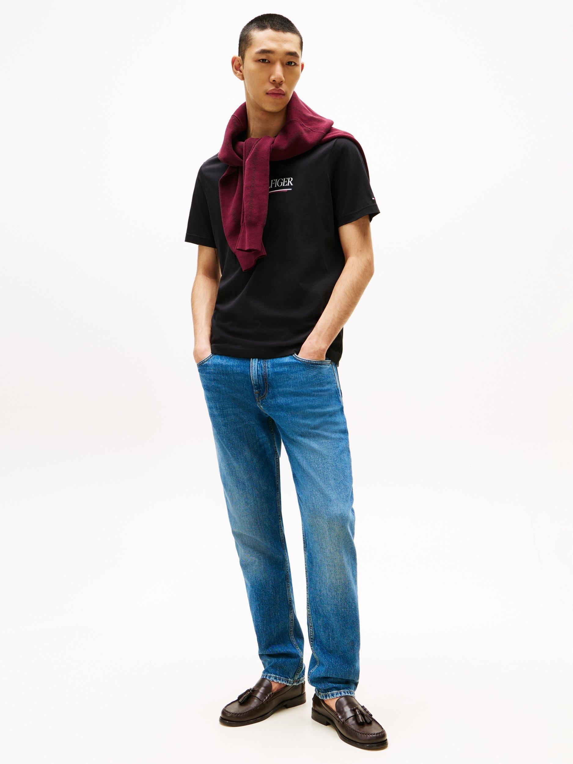Product image 3 of 5, which shows Tommy Hilfiger Regular Fit Logo T-Shirt, Black, M
