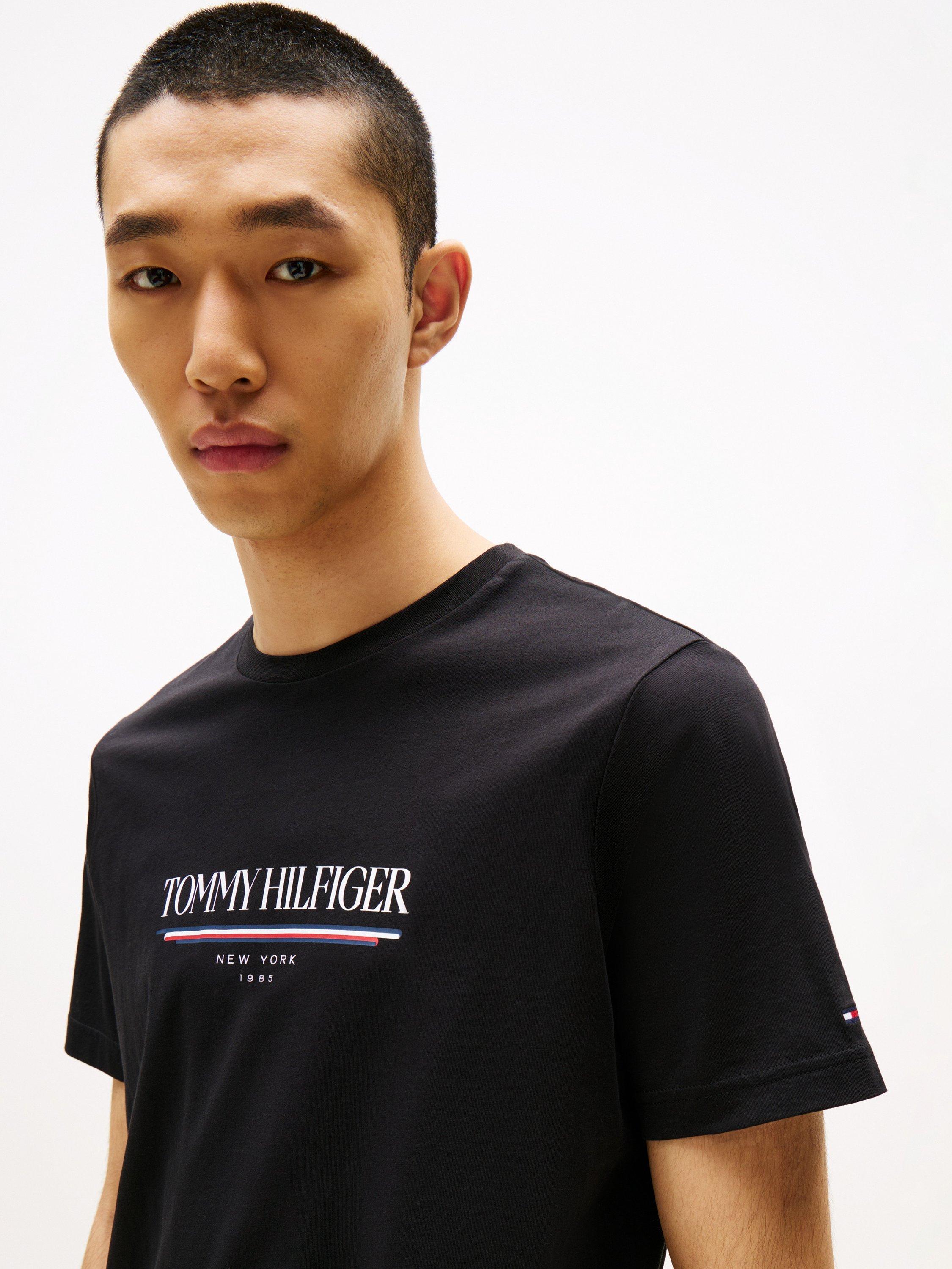 Product image 4 of 5, which shows Tommy Hilfiger Regular Fit Logo T-Shirt, Black, M