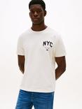 Tommy Hilfiger Cotton Regular Fit Short Sleeve NYC T-Shirt, Ivory Petal
