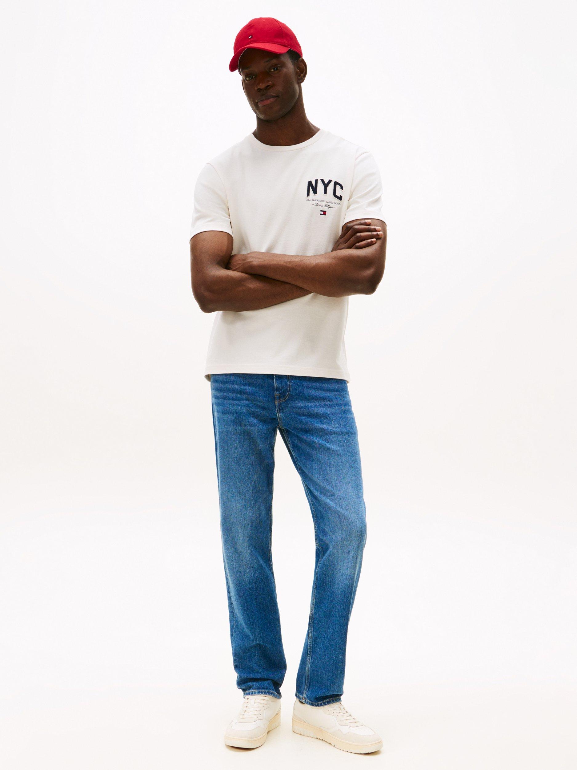 Product image 3 of 5, which shows Tommy Hilfiger Cotton Regular Fit Short Sleeve NYC T-Shirt, Ivory Petal, XXXL