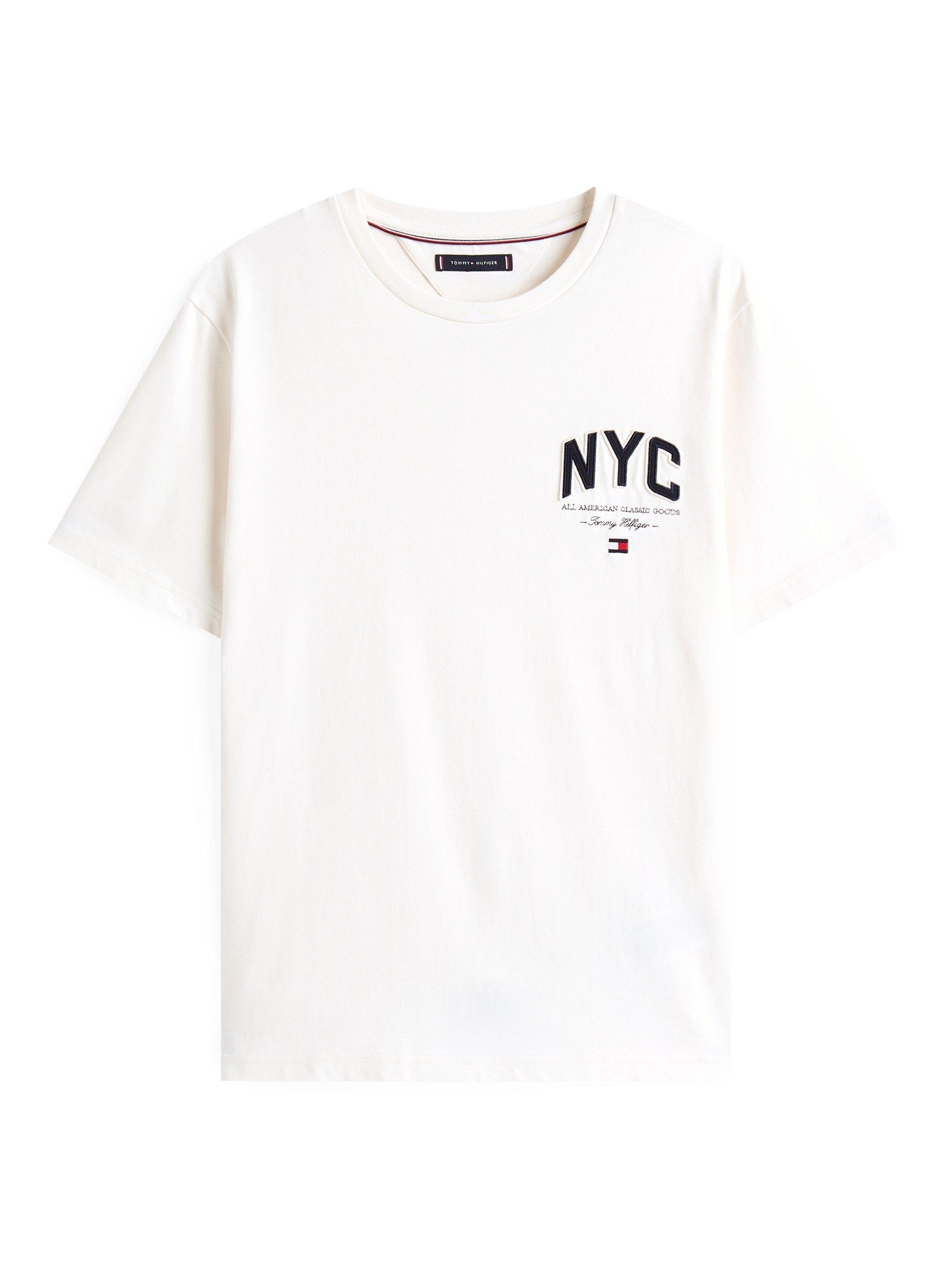 Product image 5 of 5, which shows Tommy Hilfiger Cotton Regular Fit Short Sleeve NYC T-Shirt, Ivory Petal, XXXL