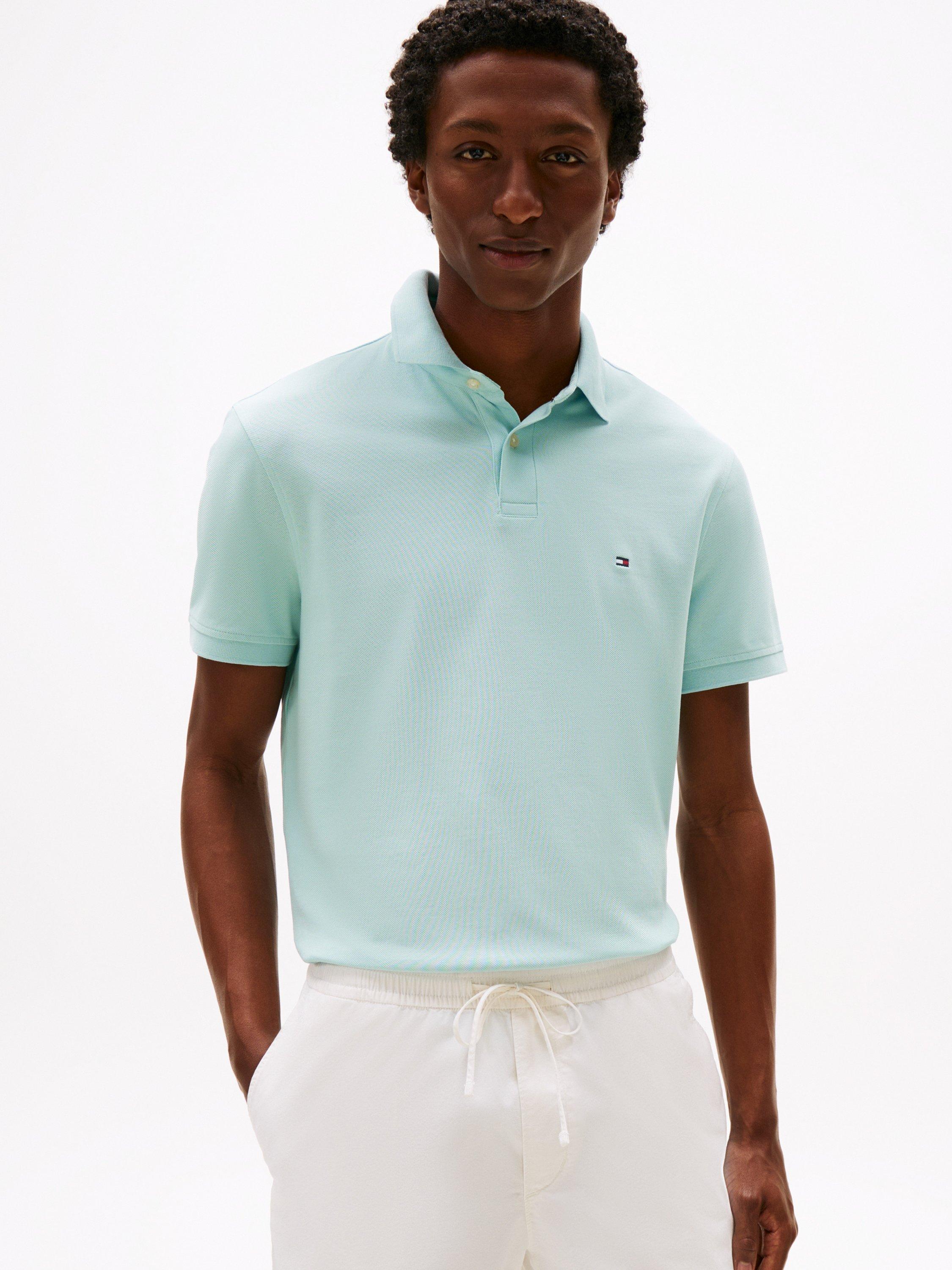 Product image 1 of 5, which shows Tommy Hilfiger 1985 Regular Fit Polo Shirt, Light Blue, S
