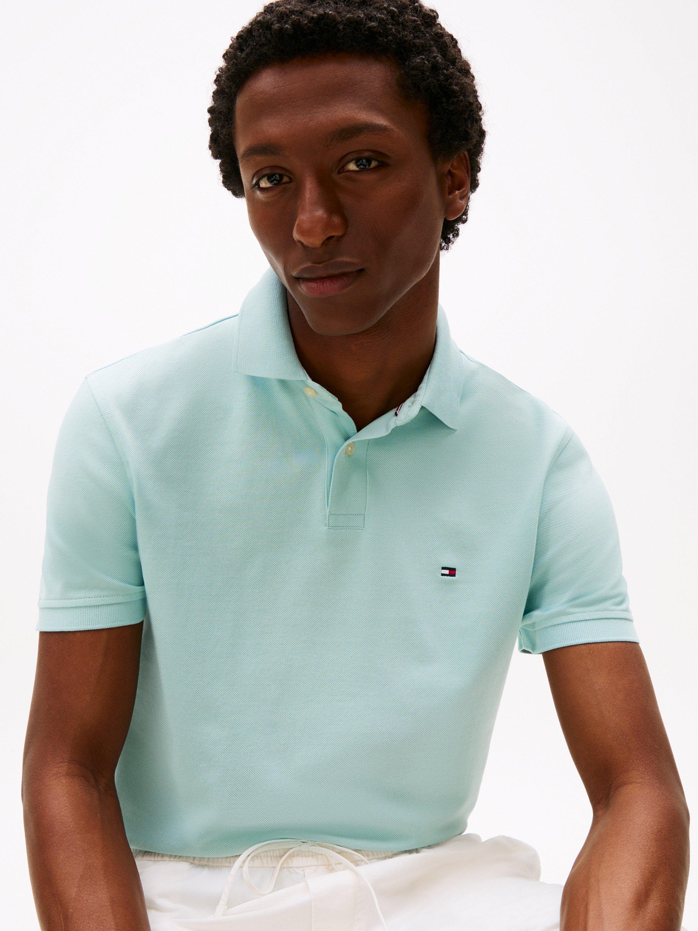Product image 4 of 5, which shows Tommy Hilfiger 1985 Regular Fit Polo Shirt, Light Blue, S