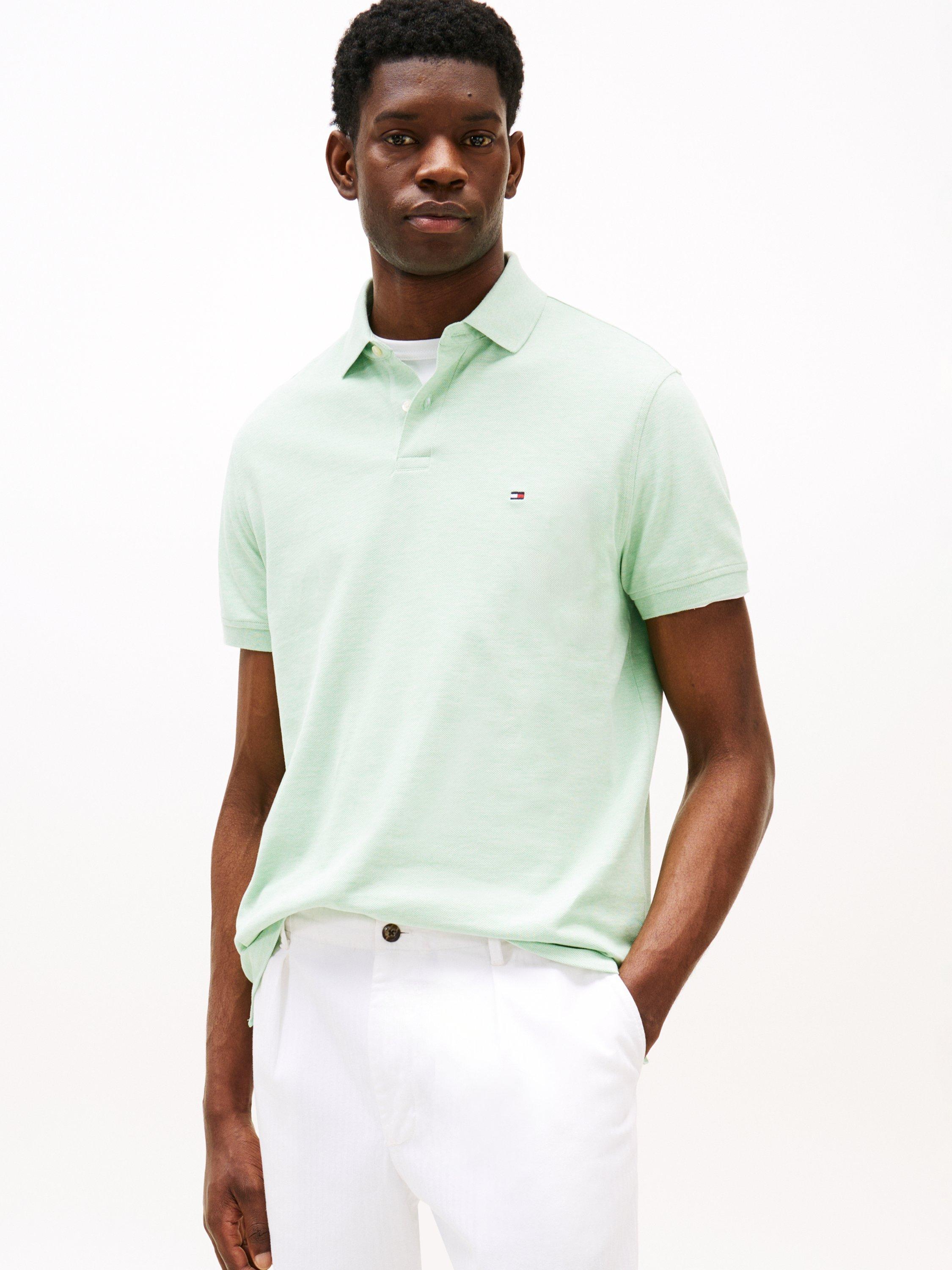 Product image 1 of 5, which shows Tommy Hilfiger 1985 Regular Fit Polo Shirt, Light Green, S