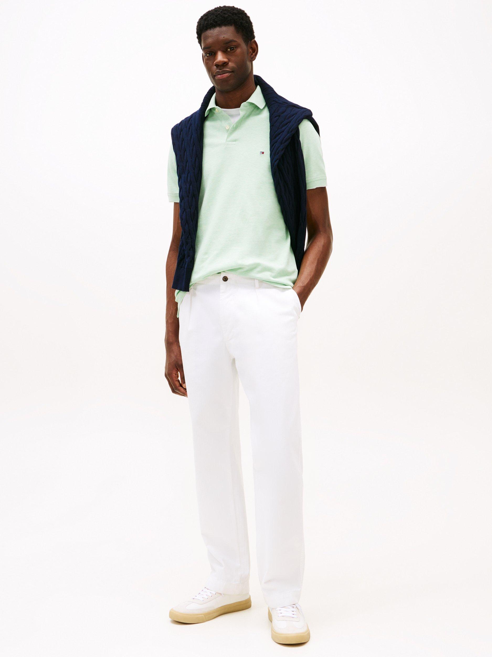 Product image 3 of 5, which shows Tommy Hilfiger 1985 Regular Fit Polo Shirt, Light Green, S