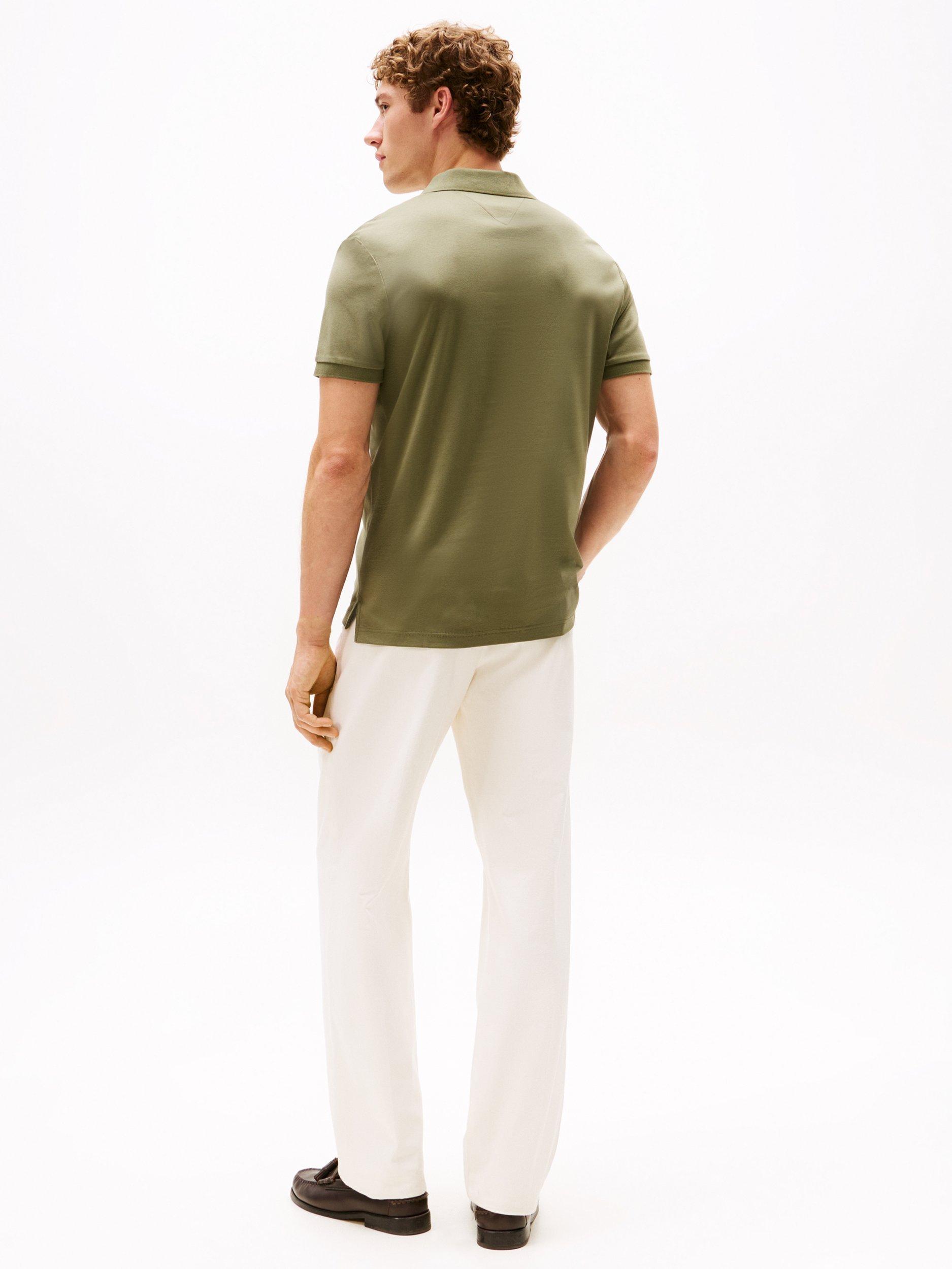 Product image 2 of 5, which shows Tommy Hilfiger Liquid Cotton Polo Shirt, Khaki, S