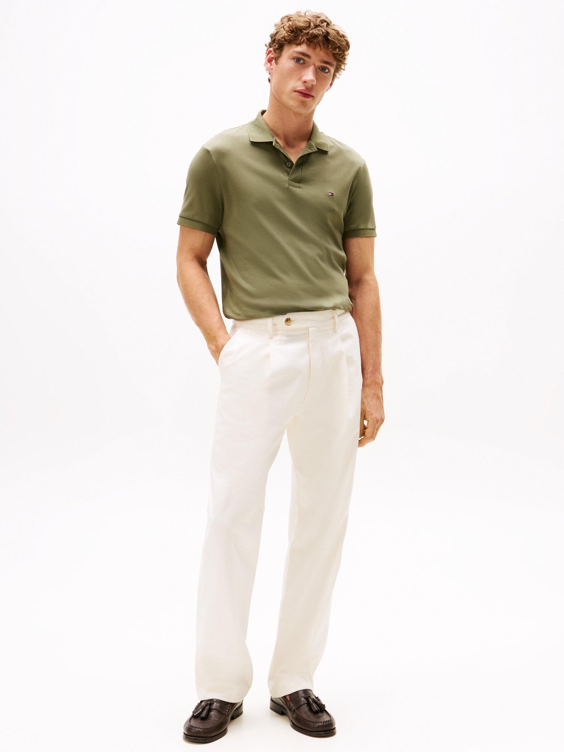 Product image 3 of 5, which shows Tommy Hilfiger Liquid Cotton Polo Shirt, Khaki, S