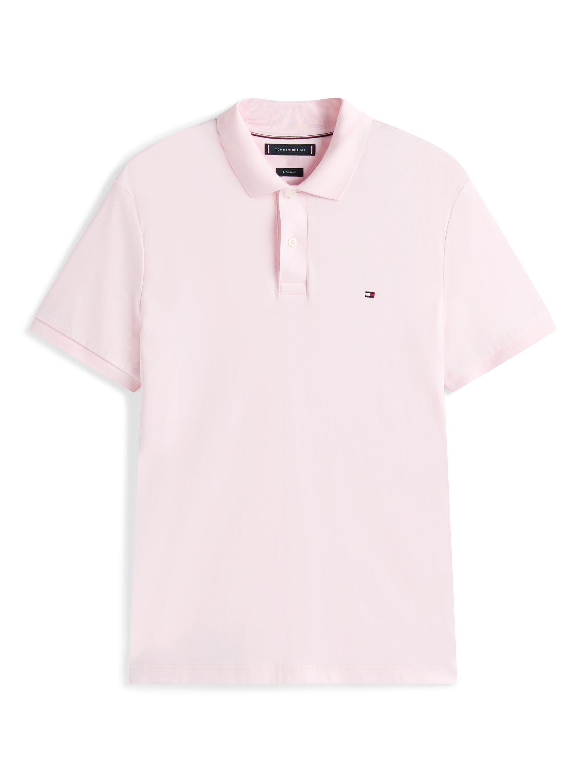 Product image 5 of 5, which shows Tommy Hilfiger Short Sleeve Cotton Knit Polo Shirt, Light Pink, S