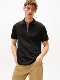 Tommy Hilfiger Cotton Regular Fit Zip Front Polo Shirt, Black