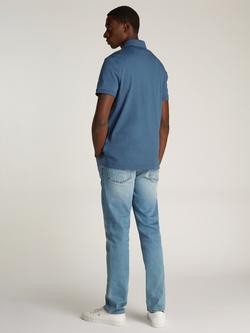 Tommy Hilfiger Short Sleeve Cotton Knit Polo Shirt - view 2, Aegean Blue