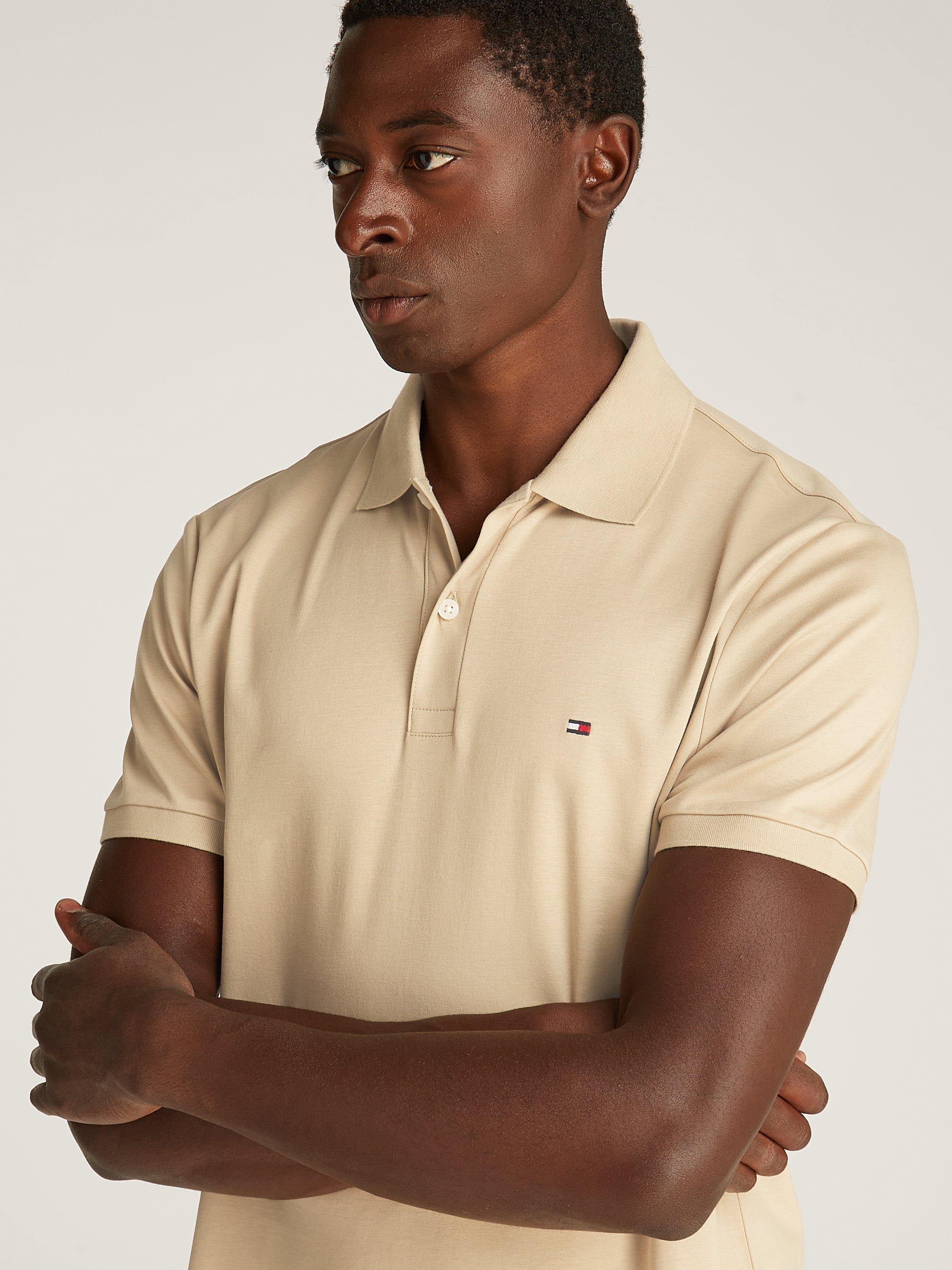 Product image 3 of 6, which shows Tommy Hilfiger Liquid Cotton Polo Shirt, Beige, S