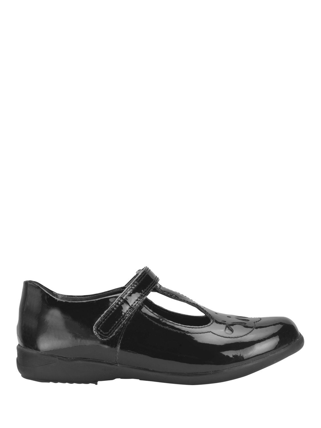 Product image 1 of 6, which shows Start-Rite Kids' Novel T-Bar Leather Shoes, Black Patent, 10 Jnr