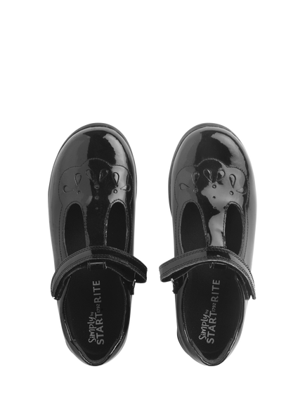 Start-Rite Kids' Novel T-Bar Leather Shoes, Black Patent - view 2, Black Patent