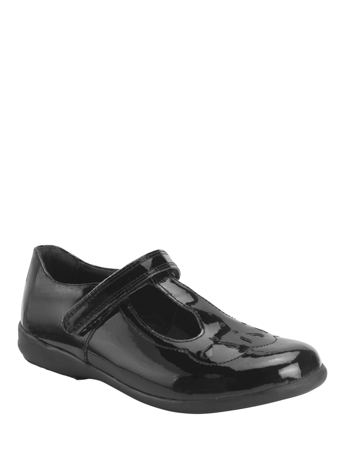 Product image 3 of 6, which shows Start-Rite Kids' Novel T-Bar Leather Shoes, Black Patent, 10 Jnr
