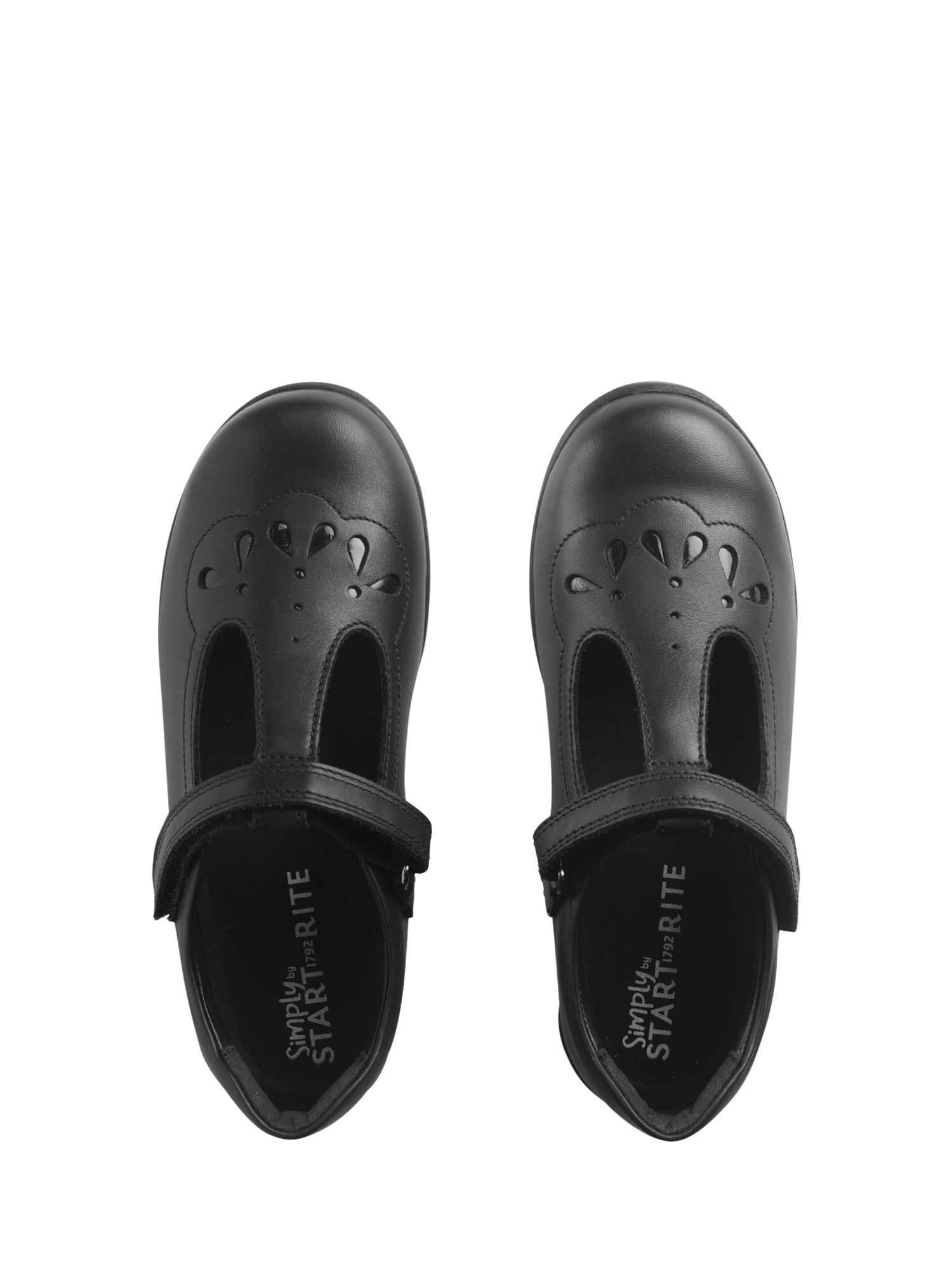 Product image 2 of 6, which shows Start-Rite Kids' Simply Novel T-Bar Shoes, Black Leather, 10 Jnr