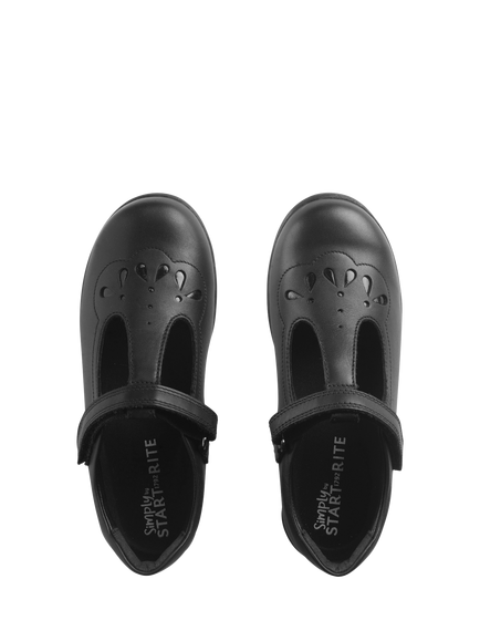 Start-Rite Kids' Simply Novel T-Bar Shoes, Black Leather - view 2, Black Leather