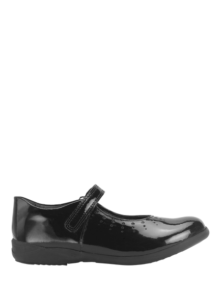 Start-Rite Kids' Study Leather Round Toe Shoes, Black Patent, Black