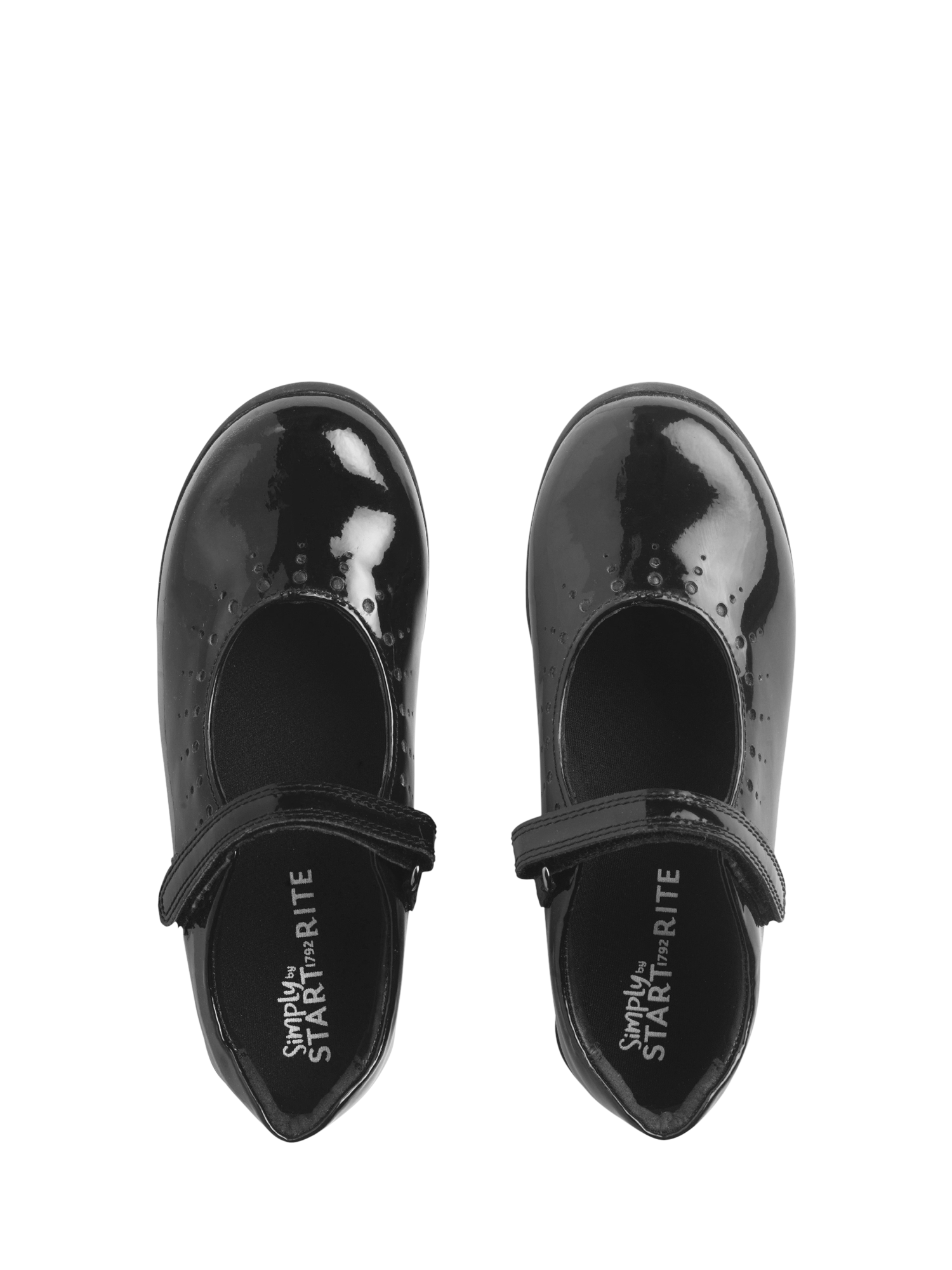 Product image 2 of 6, which shows Start-Rite Kids' Study Leather Round Toe Shoes, Black Patent, 10 Jnr