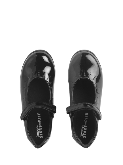 Start-Rite Kids' Study Leather Round Toe Shoes, Black Patent - view 2, Black Patent