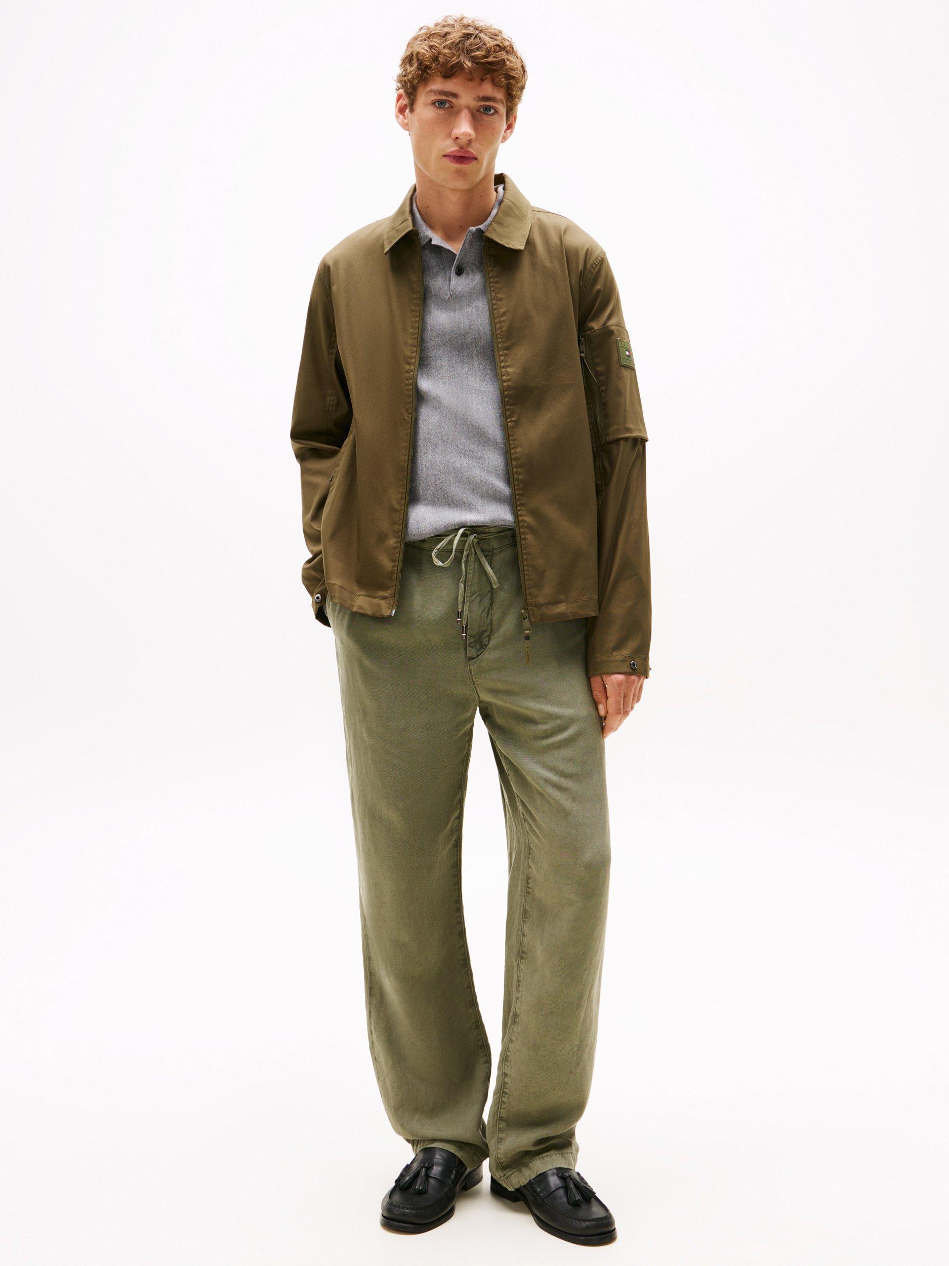 Product image 3 of 6, which shows Tommy Hilfiger Cotton Blend Windbreaker Jacket, Army Green, M