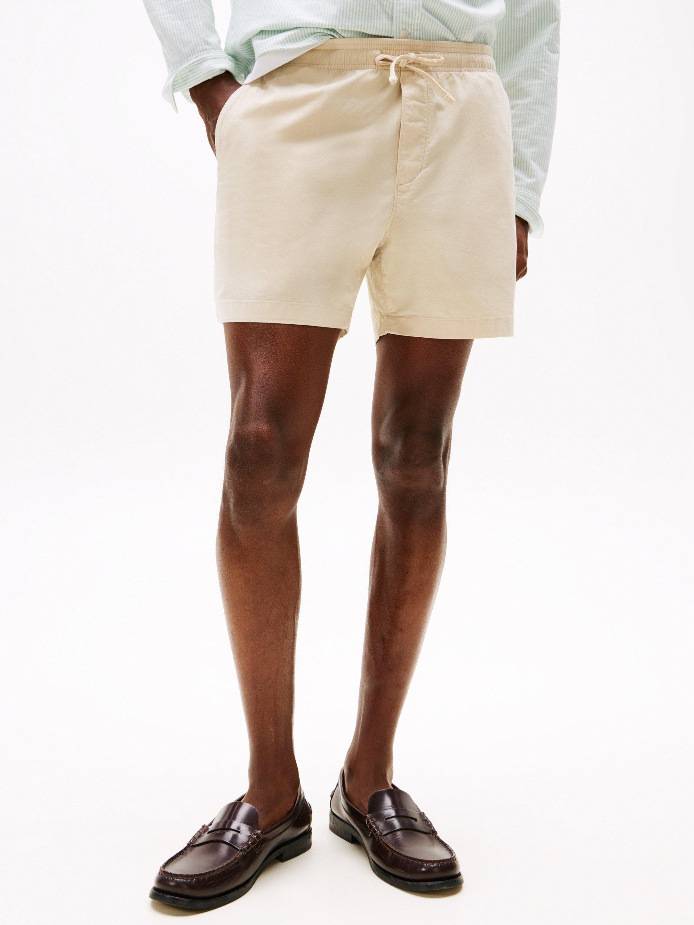 Product image 1 of 5, which shows Tommy Hilfiger Cotton Drawstring Chino Shorts, Newsprint beige, 32 R