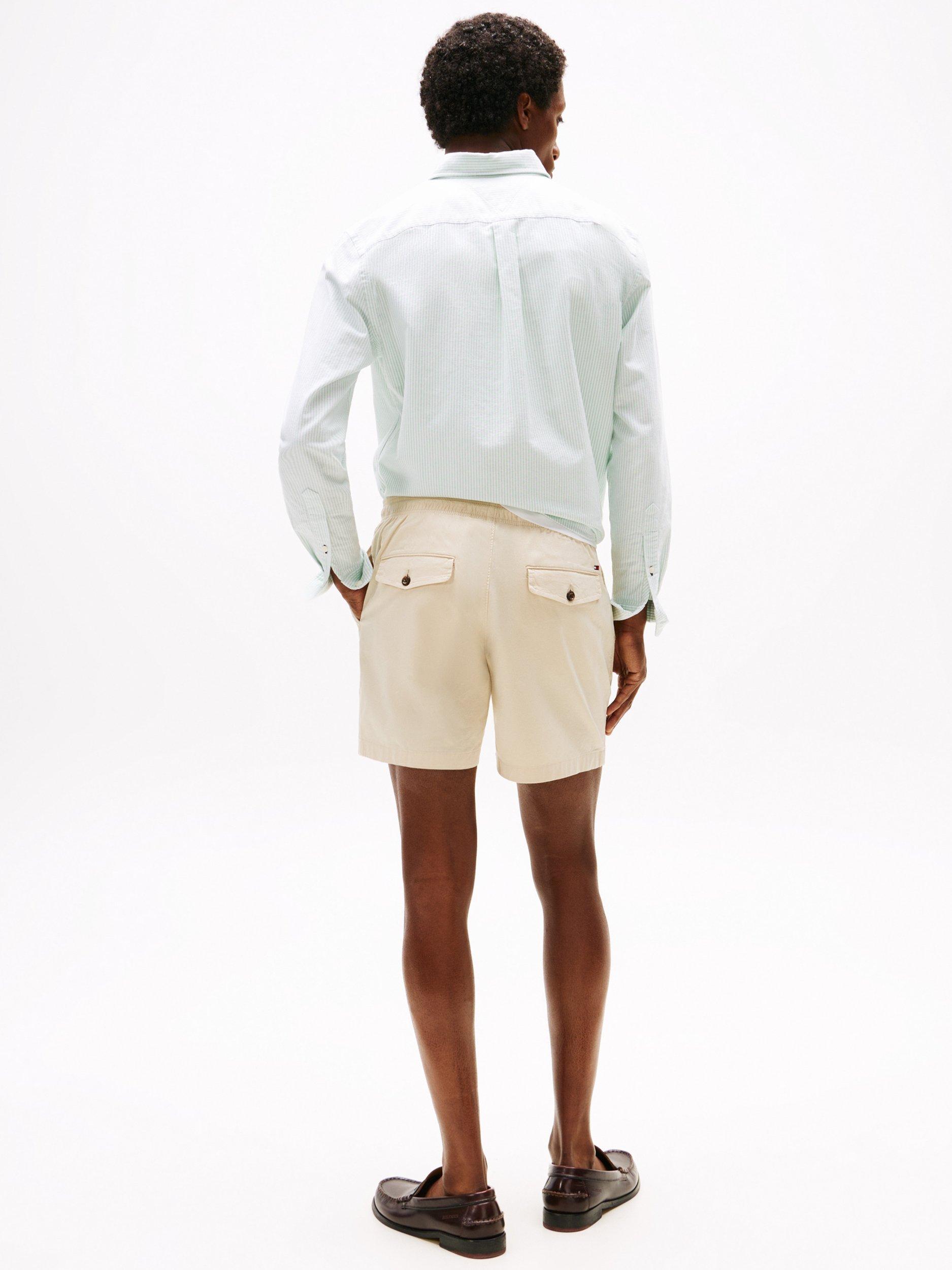 Product image 2 of 5, which shows Tommy Hilfiger Cotton Drawstring Chino Shorts, Newsprint beige, 32 R