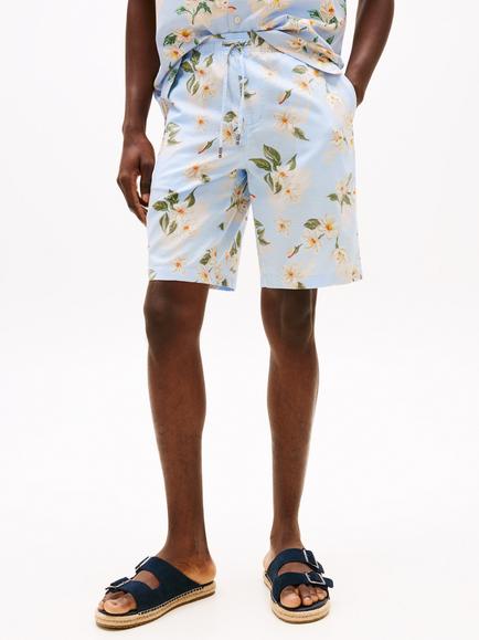Tommy Hilfiger Mercer Floral Print Cotton Blend 7" Shorts, Blue/Multi, Blue/Multi