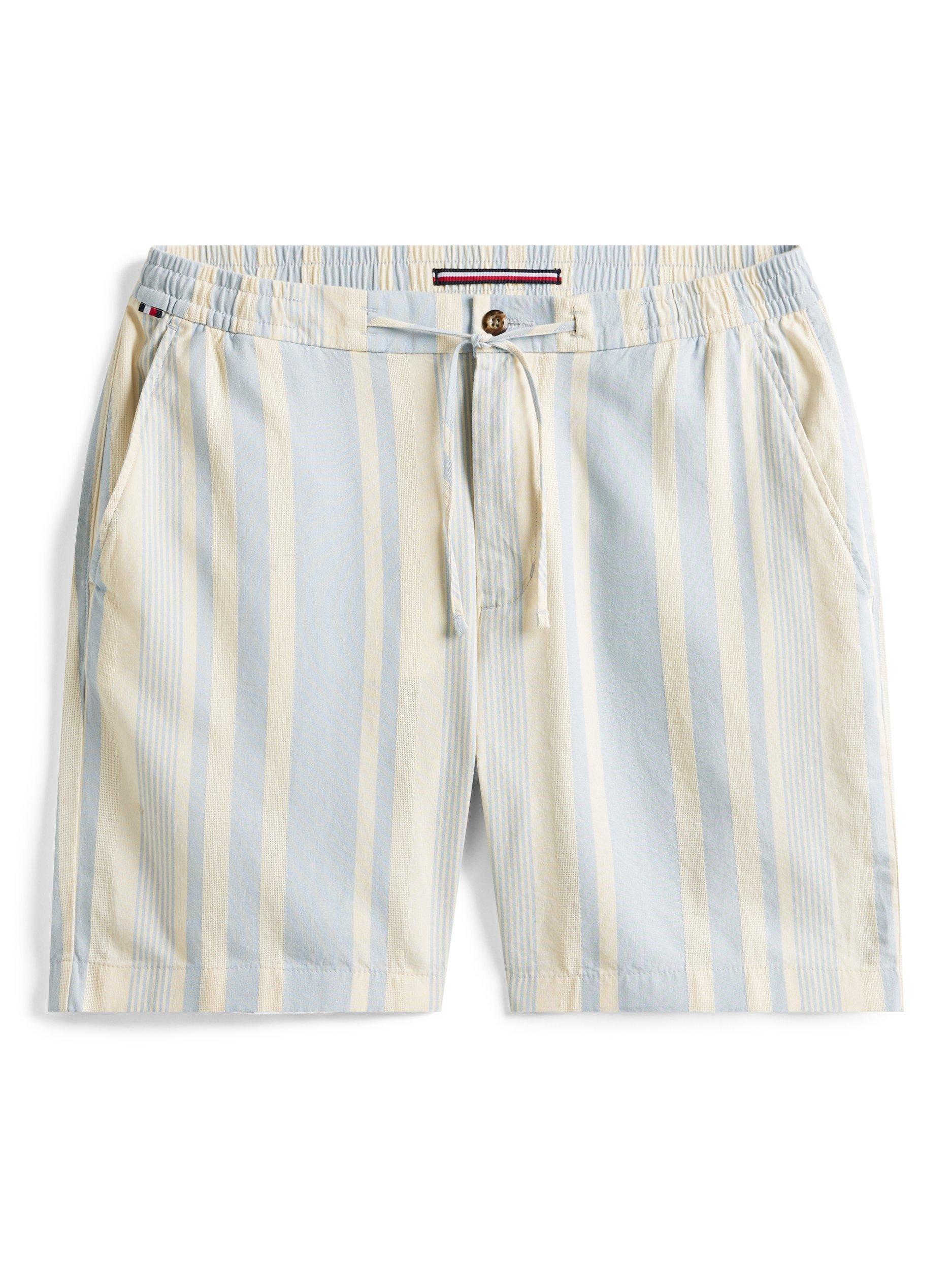 Product image 4 of 4, which shows Tommy Hilfiger Mercer Striped Print Cotton Blend 7" Shorts, Breezy Blue/Ivory, 30R