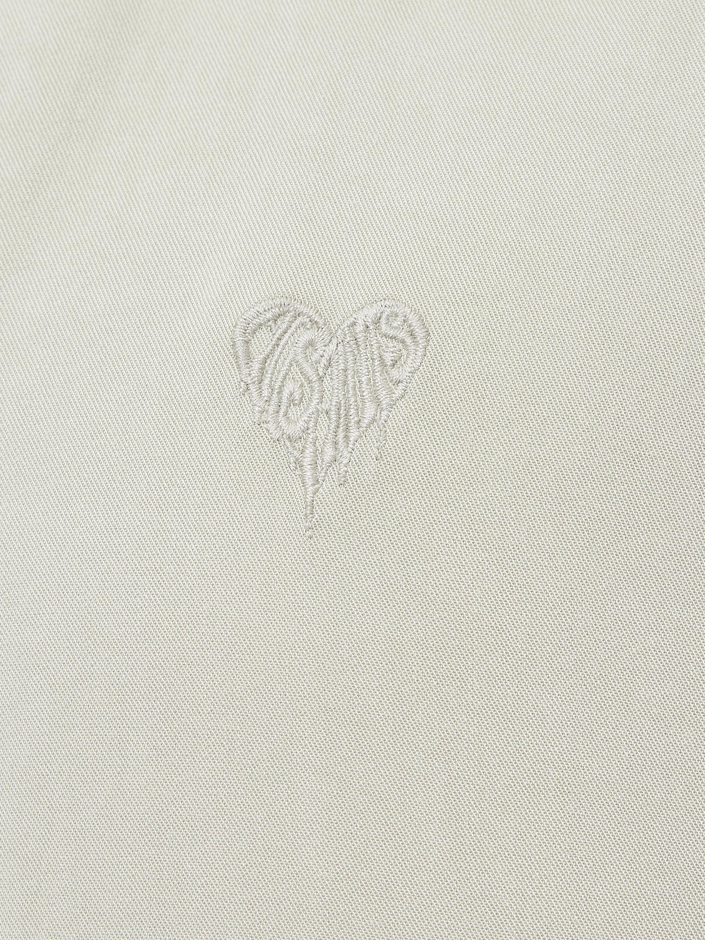 Product image 5 of 8, which shows AllSaints Rialto Short Sleeve Shirt, Slate Green, XS