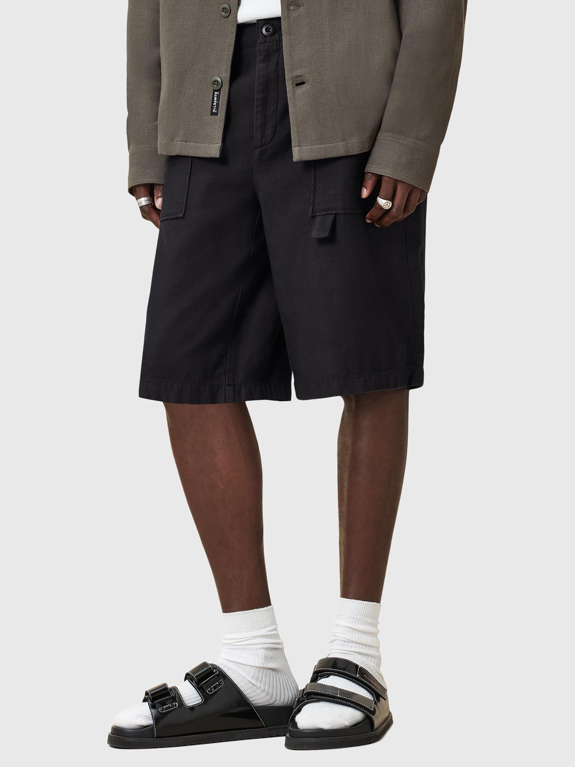 Product image 1 of 1, which shows AllSaints Talbot Regular Fit Cargo Shorts, Black, 28R