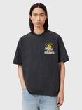 AllSaints Cove Oversized T-Shirt, Washed Black