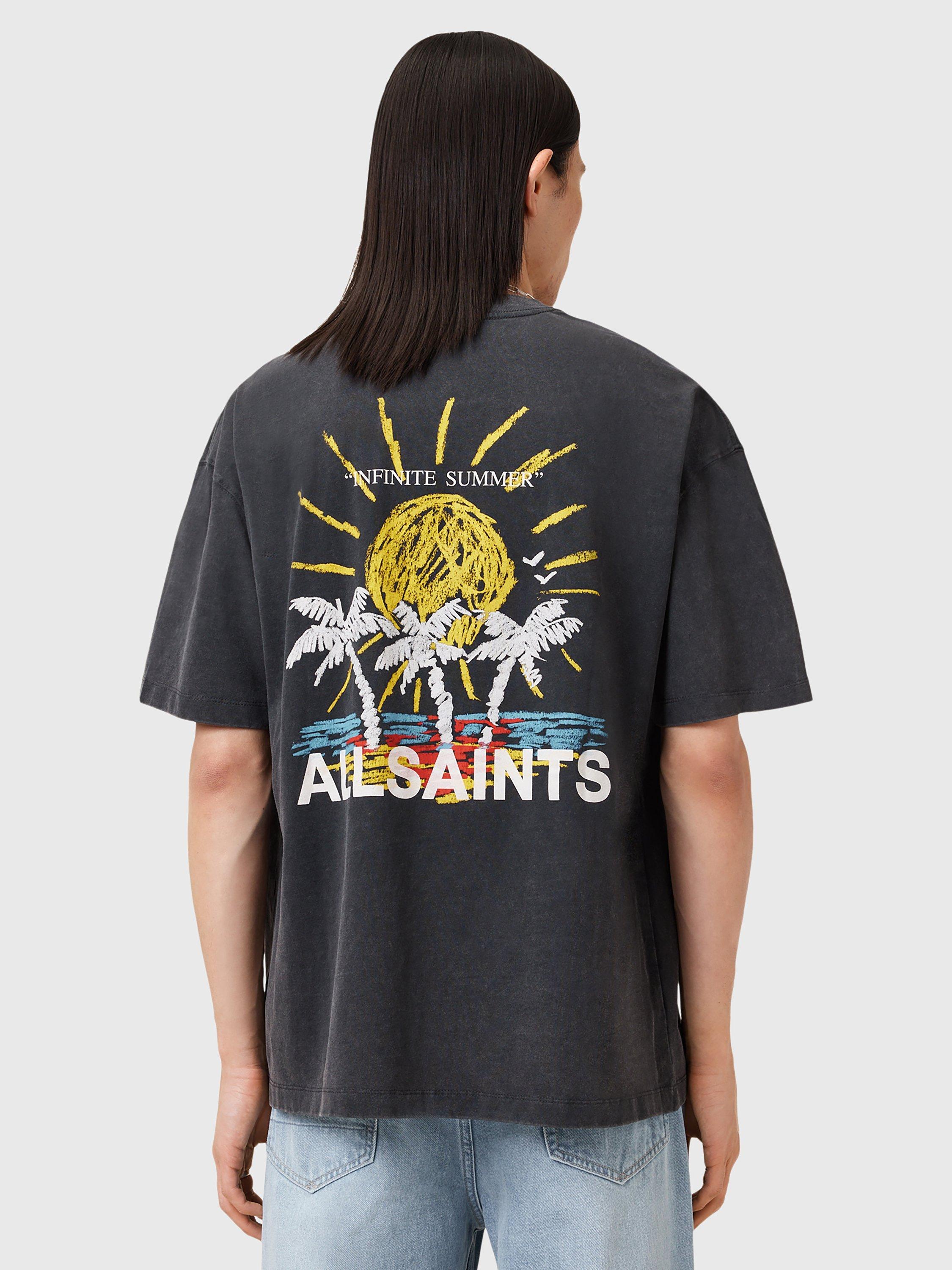 Product image 2 of 7, which shows AllSaints Cove Oversized T-Shirt, Washed Black, L