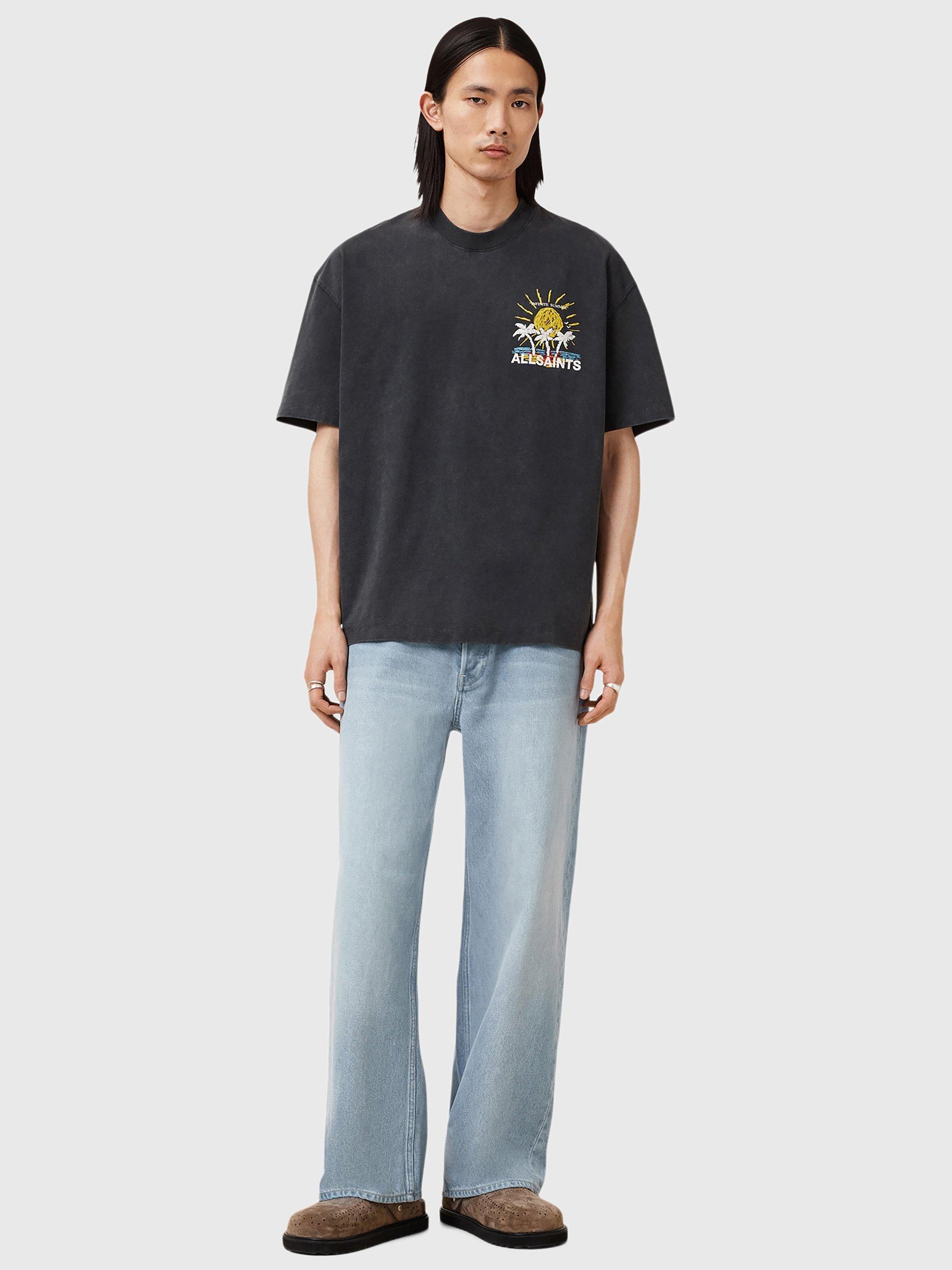 Product image 3 of 7, which shows AllSaints Cove Oversized T-Shirt, Washed Black, L