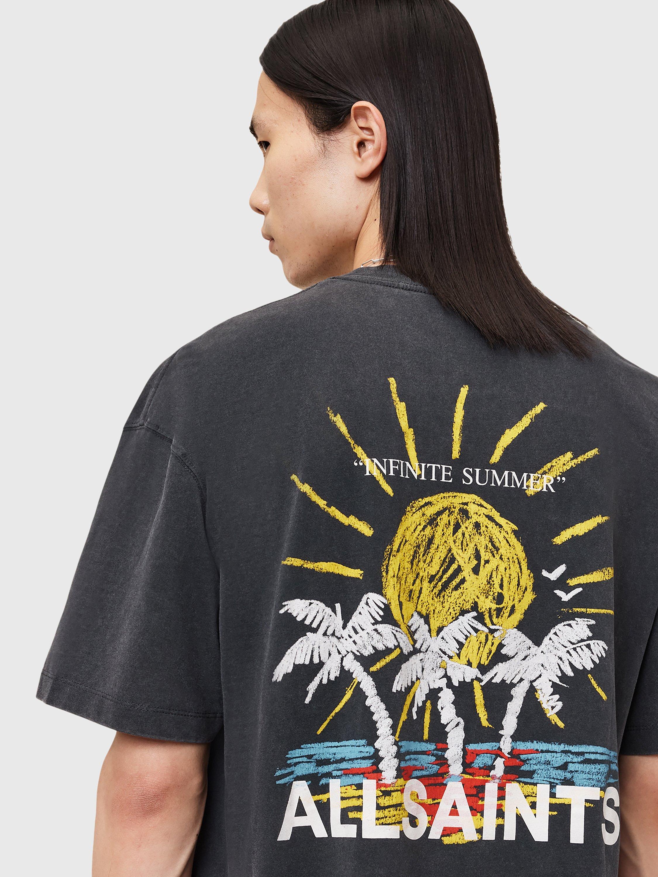 Product image 5 of 7, which shows AllSaints Cove Oversized T-Shirt, Washed Black, L