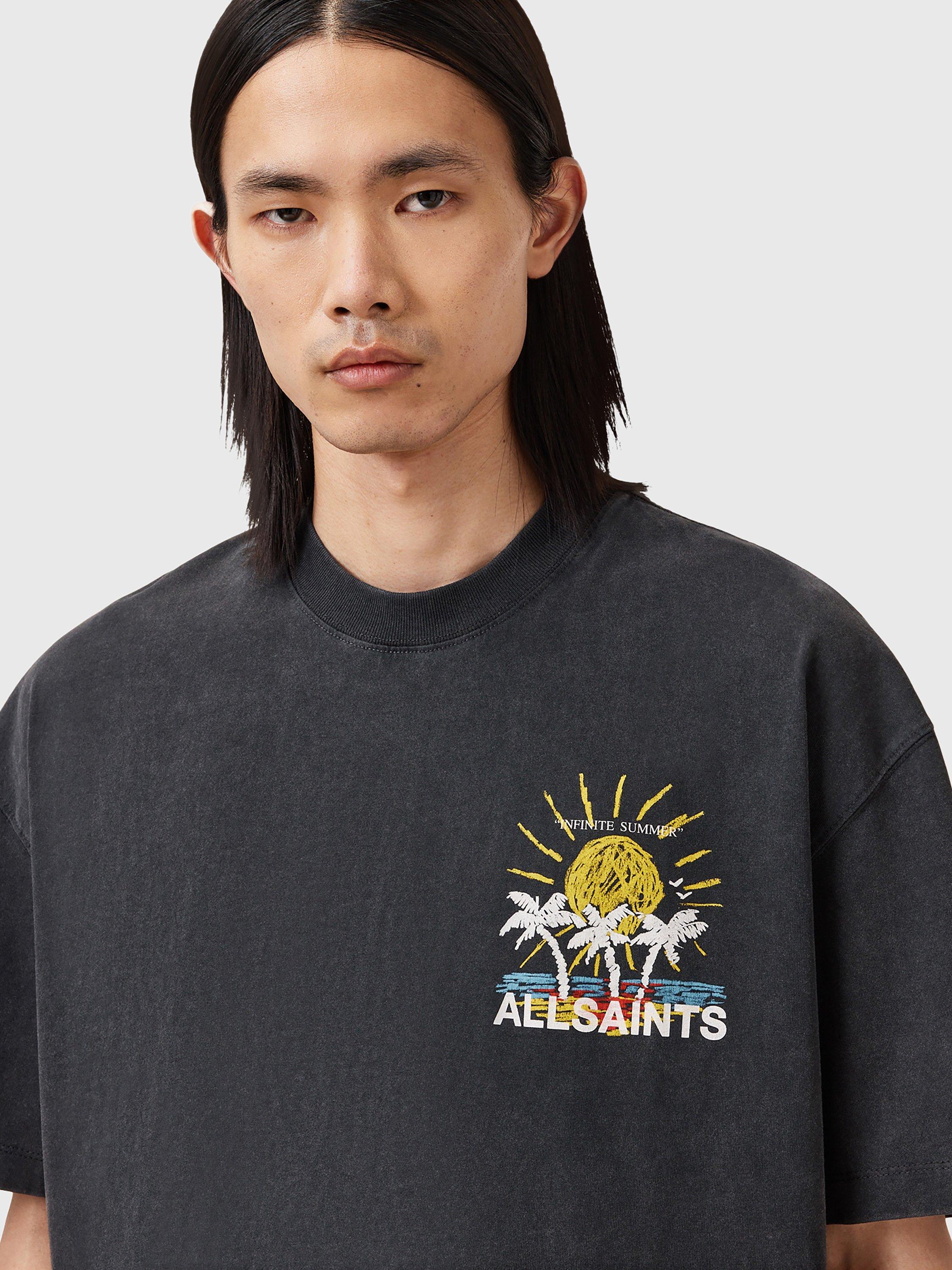 Product image 7 of 7, which shows AllSaints Cove Oversized T-Shirt, Washed Black, L