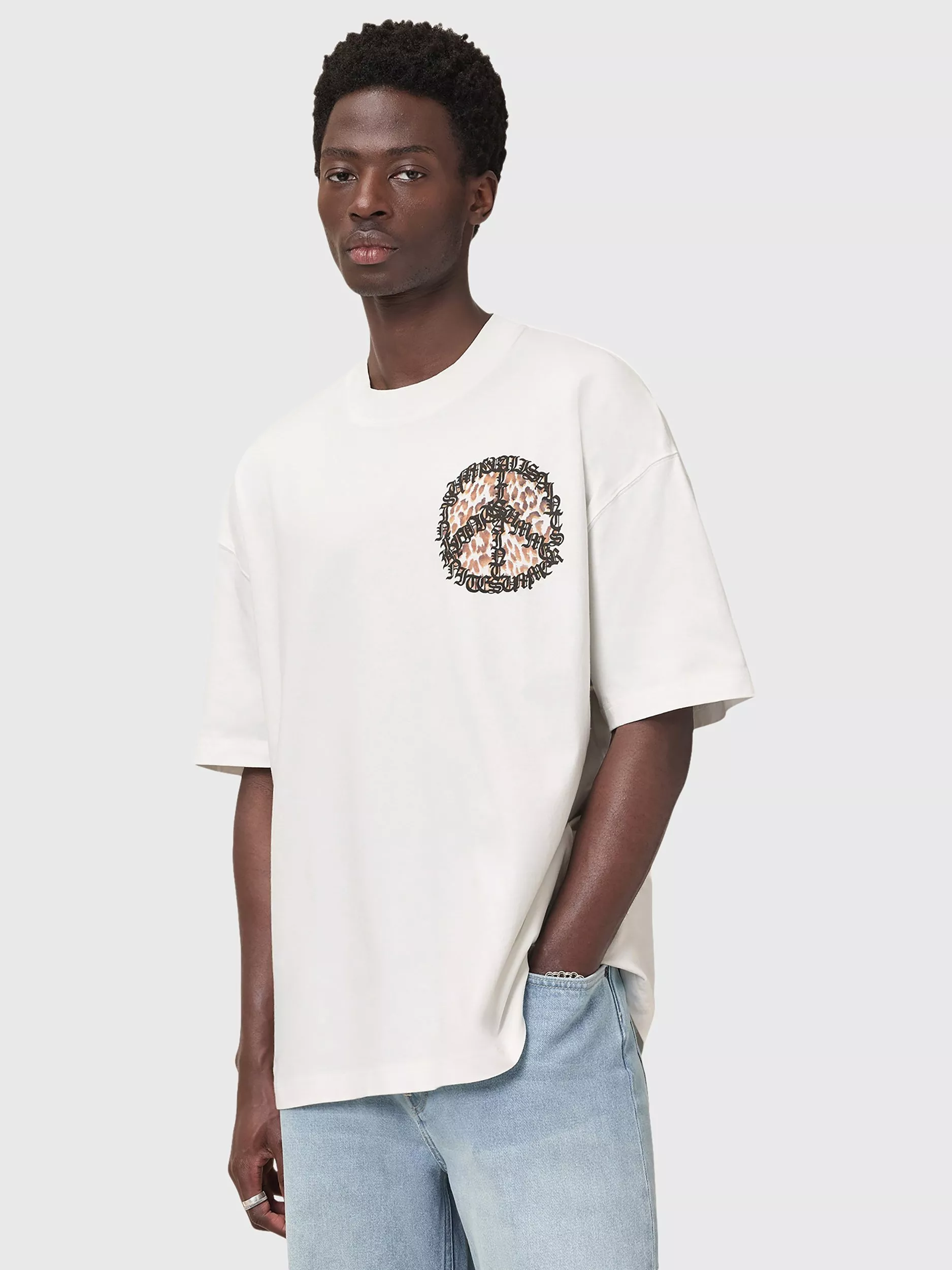 AllSaints Incessant Oversized T-Shirt, Chalk White