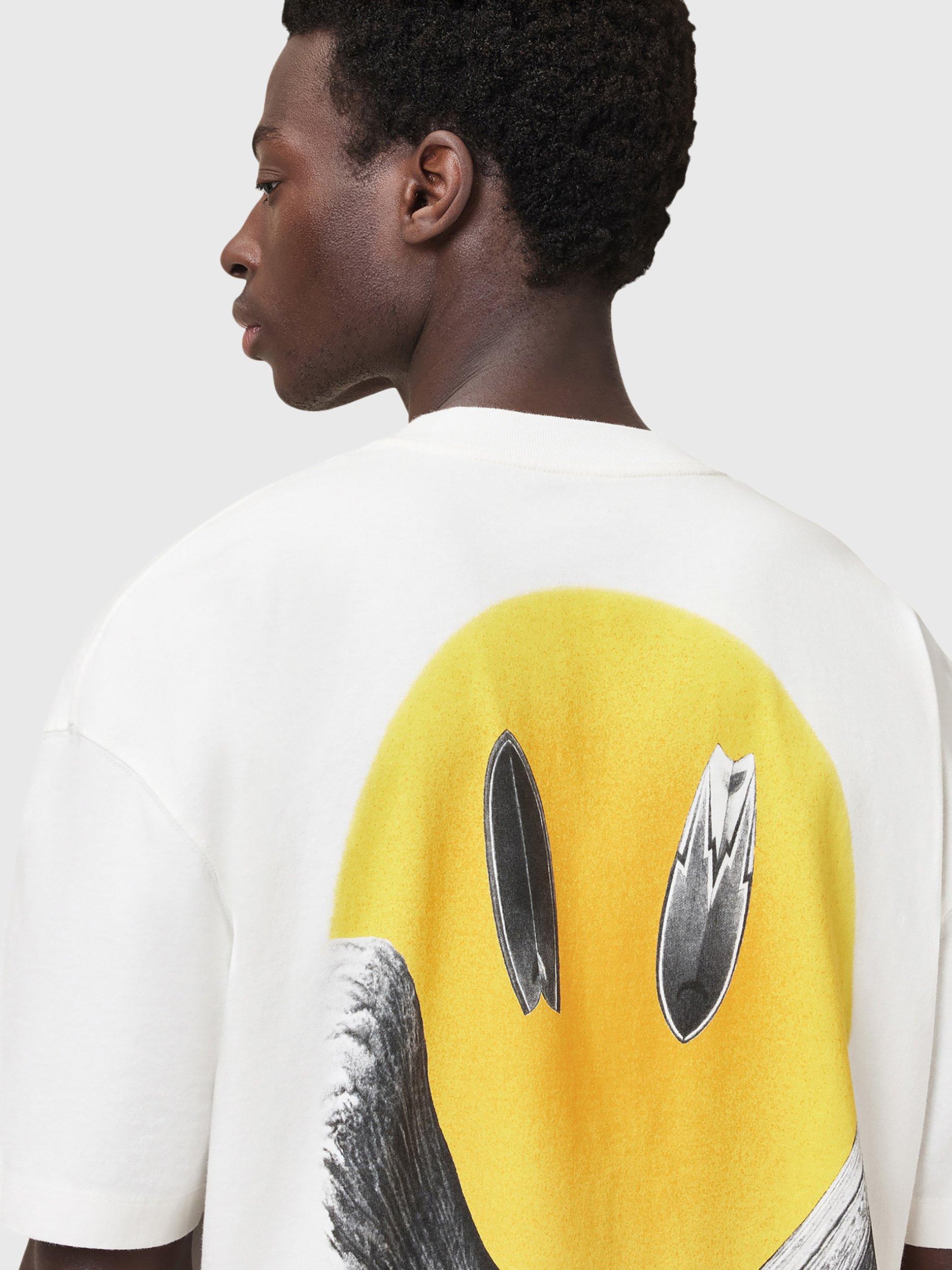 Product image 5 of 8, which shows AllSaints Party Wave Oversized T-Shirt, Chalk White, L
