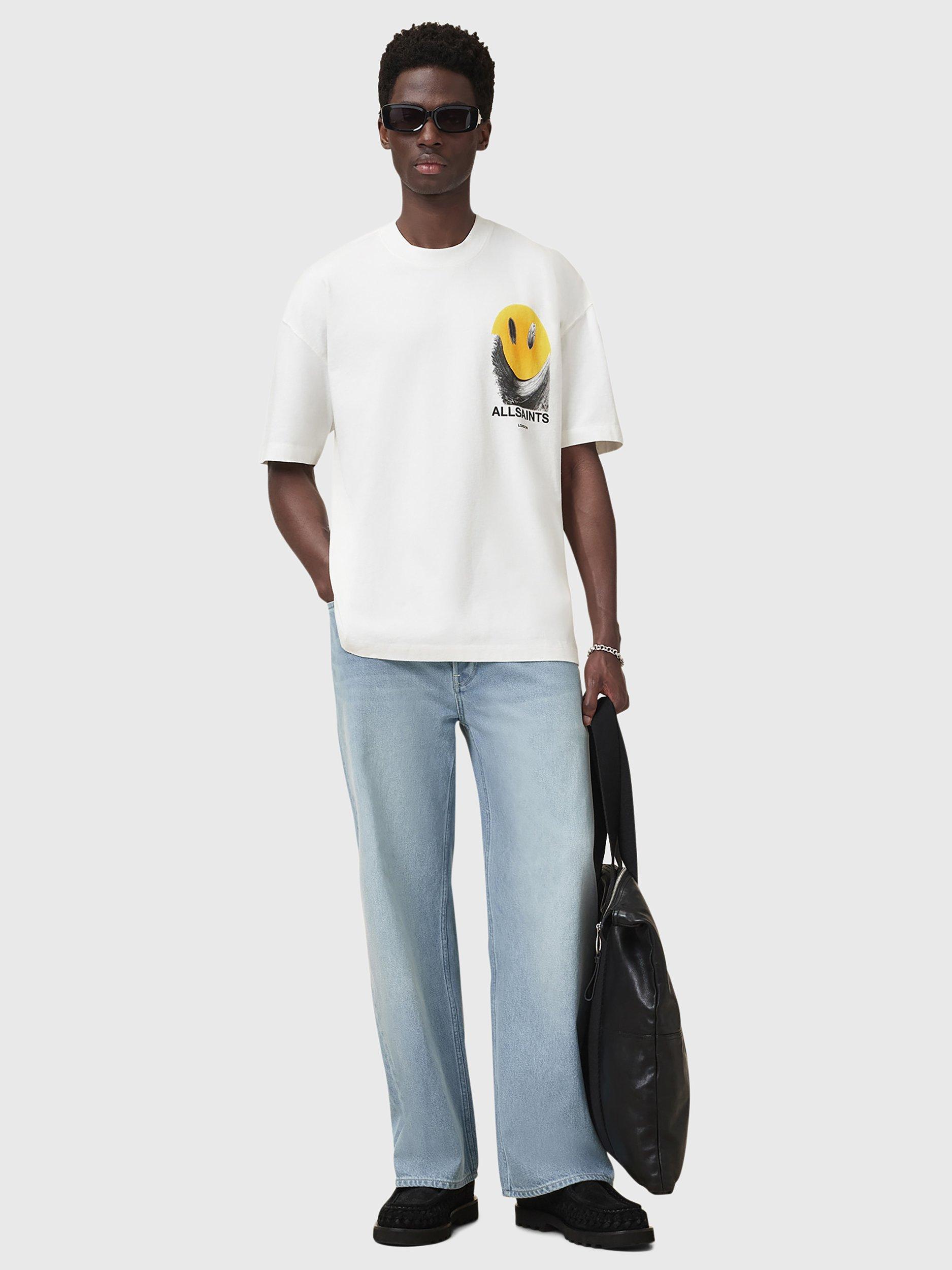 Product image 7 of 8, which shows AllSaints Party Wave Oversized T-Shirt, Chalk White, L