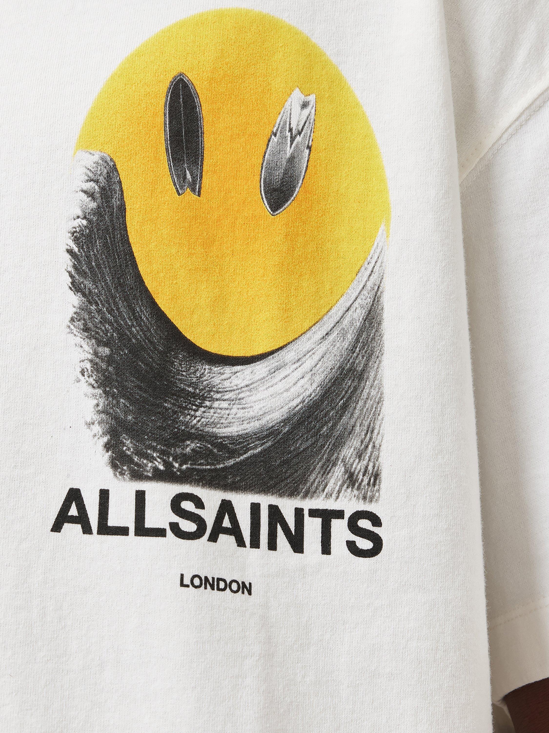 Product image 8 of 8, which shows AllSaints Party Wave Oversized T-Shirt, Chalk White, L