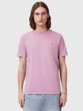 AllSaints Brace Organic Cotton Slim Fit Short Sleeve Logo T-Shirt, Ashed Purple